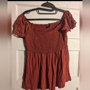 Torrid - tandoori spice smocked babydoll top size 00 (10)